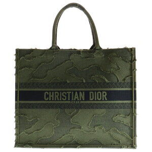 DIOR Resort Collection Book Tote Canvas Khaki Green Camouflage